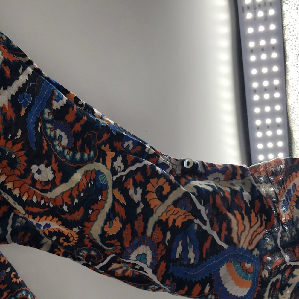 Zara Basic Large Yellow Orange/Blue/Orange Print … - image 6